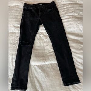 Men’s Dark Black Express Skinny Jeans-Size 32x30